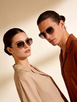 IDEE - Grey Irregular 100% Uv Protected Sunglasses For Unisex Size 57