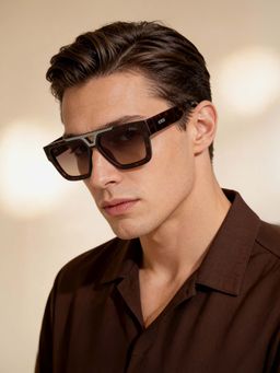 IDEE - 100% Uv Protected Square Brown Sunglasses for Men-Ids3155C3Psg (56)