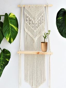 Ecofynd - Single Macrame Hanging Shelf