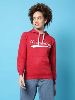 Campus Sutra - Womens Red Printed Sweatshirt