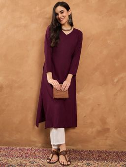 InWeave - Wine Slit Kurta and Pant