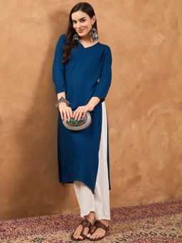 InWeave - Blue Slit Kurta and Pant