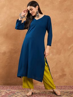 InWeave - Blue Slit Kurta and Pant