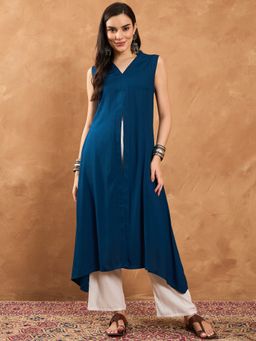 InWeave - Blue Front Slit Kurta and Pant