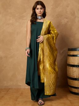 InWeave - Green Strappy Set Kurta with Palazzo and Dupatta