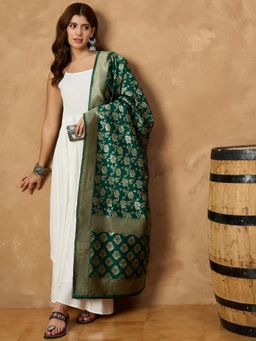 InWeave - White Strappy Set Kurta with Palazzo and Dupatta
