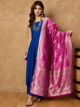 InWeave - Ink Blue Strappy Set Kurta with Palazzo and Dupatta