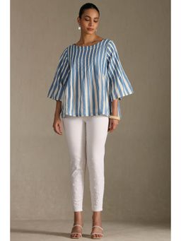 Soch - White Cotton Blend Embroidered Pant