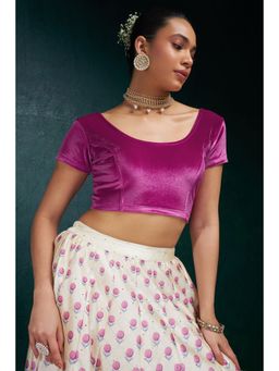 Soch - Fuchsia Velvet Princess Cut Blouse