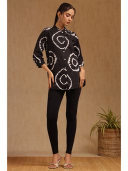 Soch - Black Cotton Solid Leggings
