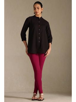 Soch - Pink Cotton Solid Leggings