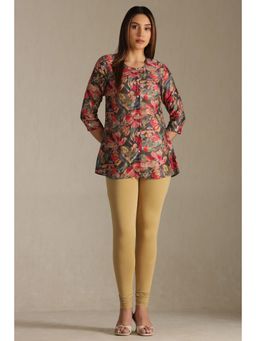 Soch - Beige Solid Pure Cotton Churidar Legging