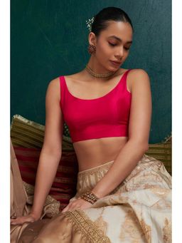 Soch - Rani Pink Spaghetti Solid Sleeveless Blouse