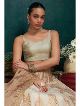 Soch - Women's Light Green Tussar Woven Design Blouse