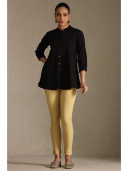 Soch - Womens Beige Viscose Solid Ankle Length Pant