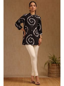 Soch - Womens Cream Viscose Solid Straight Pant