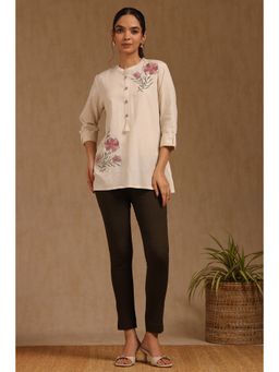 Soch - Womens Olive Viscose Solid Straight Pant