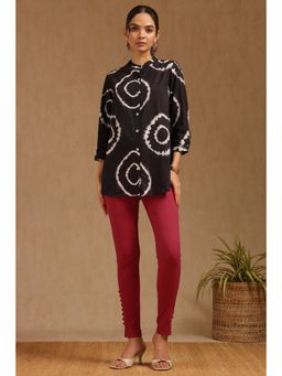 Soch - Women Pink Solid Cotton Pant with 8 Buttons On Bottom