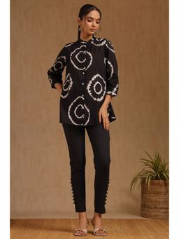 Soch - Womens Grey Solid Cotton Pant with 8 Buttons On Bottom