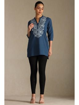 Soch - Womens Black Viscose Blend Embroidered Pant