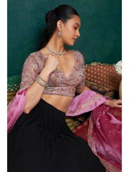 Soch - Dusky Pink Georgette Embroidered Sequins Padded Stitched Blouse