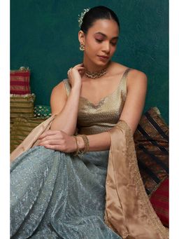 Soch - Women Lavender Tussar Zari Woven Blouse