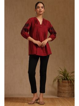 Soch - Womens Black Viscose Blend Pant with Thread Work