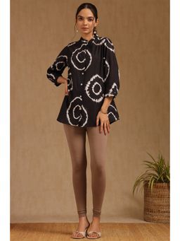 Soch - Womens Light Grey Cotton Blend Solid Leggings