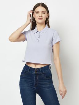 CRIMSOUNE CLUB - Women Lavender Crop Top