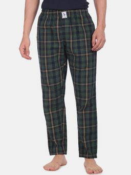 U.S. POLO ASSN. - Men Green I659 Comfort Fit Checks Cotton Lounge Pants Green