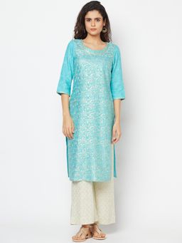 Aurelia - Blue Festive Kurta With Palazzo (Set of 2)
