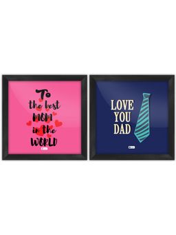 Indigifts - Mom Dad Birthday Poster Frame (Set of 2)