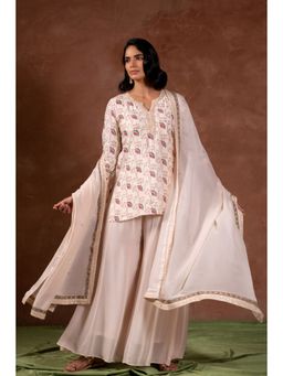 Prakriti Jaipur - Georgette Dupatta in Off White