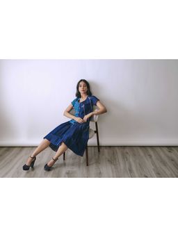 BABITA M - Women'S Denim Solid Indigo Dress