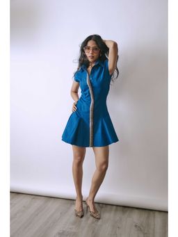 BABITA M - Women'S Denim Solid Blue Dress
