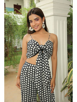 Kaori By Shreya - Women's Black Polka Dots Crop Top