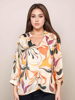 Zink London - Women's Multi-Color Floral Top