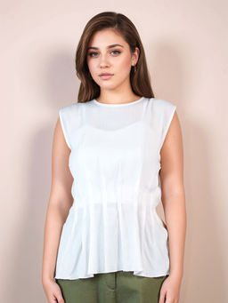 Zink London - Women's Blue Textured Top