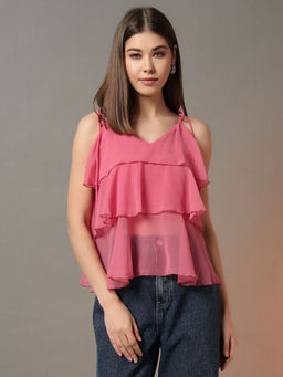 Trend Arrest - Women's Pink Solid Top