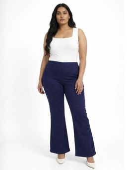 Amydus - Plus Size Navy Blue Flare Jeans