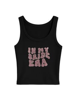 PAST MODERN - Black Typo Printed Tank Top