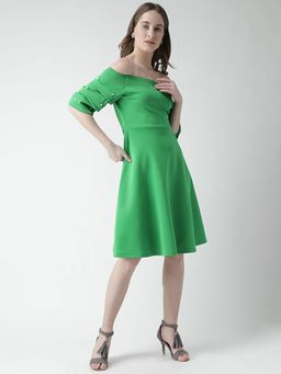 KASSUALLY - Off Shoulder Gathered Sleeve Dress