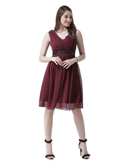 KASSUALLY - V Neck Fit & Flare Midi Dress