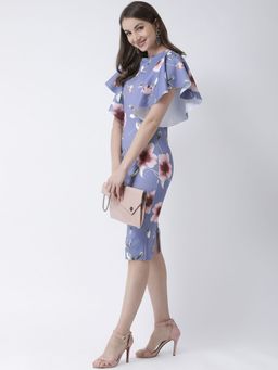 KASSUALLY - Grey Frilly Sleeves Bodycon Dress