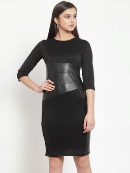 KASSUALLY - Black front Patch Bodycon Dress