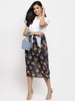 KASSUALLY - Navy Blue Front Knot Shirt Dress