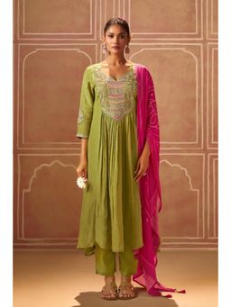 Autumnlane - Amaja Moss Full Work Kurta Pant and Dupatta