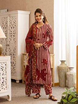 Autumnlane - Karen Auburn Cotton Kurta With Pant & Dupatta