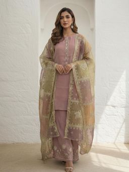 Autumnlane - Mihika Rouge Full Work Kurti With Palazzo & Dupatta