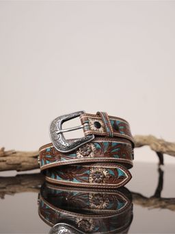 Aditi Wasan - Multi-Color Leather Western Handmade Womens Belt